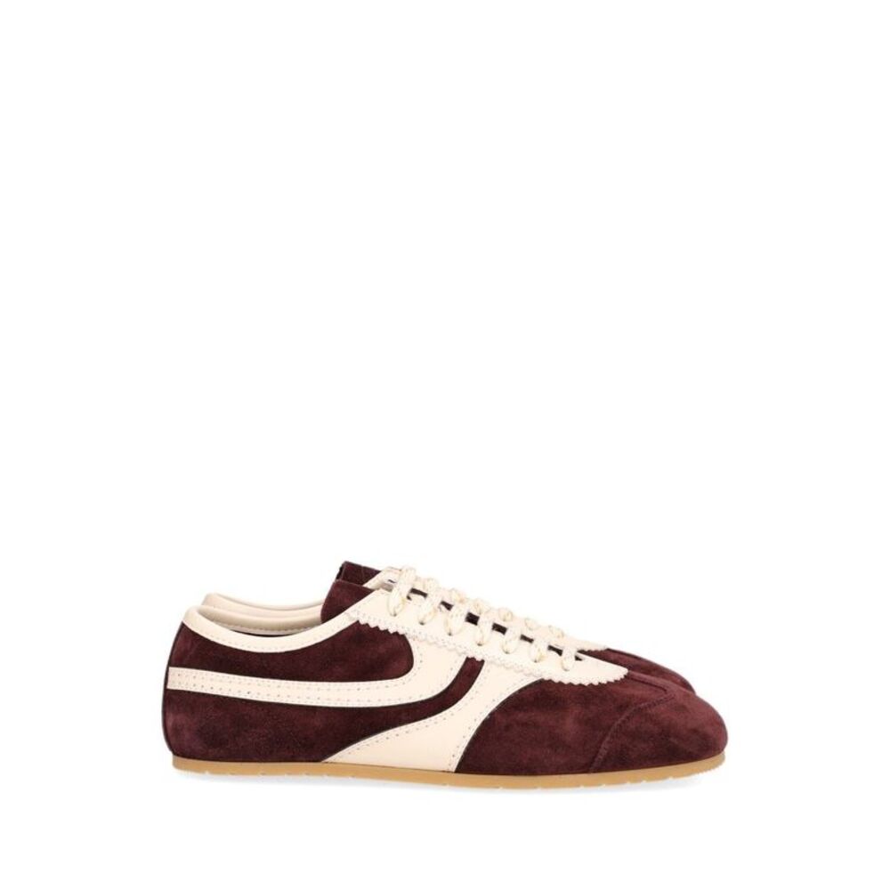 Dries Van Noten Men Suede Sneakers With Leather Trim
